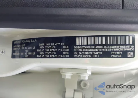 2015 Jeep Renegade Latitude z USA, uszkodzony, nr VIN ZACCJABT1FPB44599